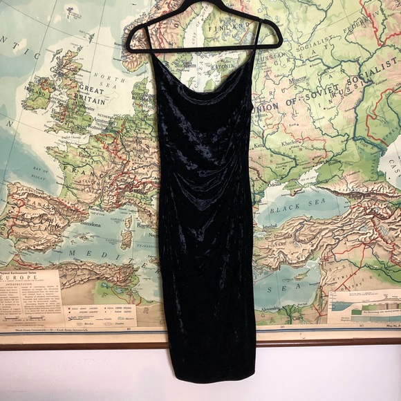 Vintage Dresses & Skirts - 90s Vintage Crushed Velvet Slip Dress